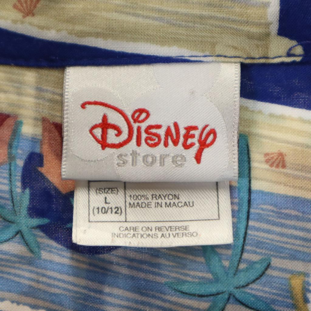The Disney Store Mickey Mouse Short Sleeve Aloha Shirt L 10-12 Blue Kid's Used