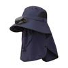 Chapeau Ventilateur Solaire Chapeau Ventilateur de Refroidissement d'Extérieur avec Rabat pour le Cou Protection Faciale Bord Large Respirant Chapeau de Protection Solaire pour Randonnée Pêche