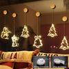 Christmas Sucker LED Lamp - Bell/Snowman/Star Styles, Battery-Powered Hanging Window Decor for Home (Navidad)