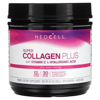 Super kolagen Plus s vitamínem C a kyselinou hyaluronovou, 390 g (13,7 oz)
