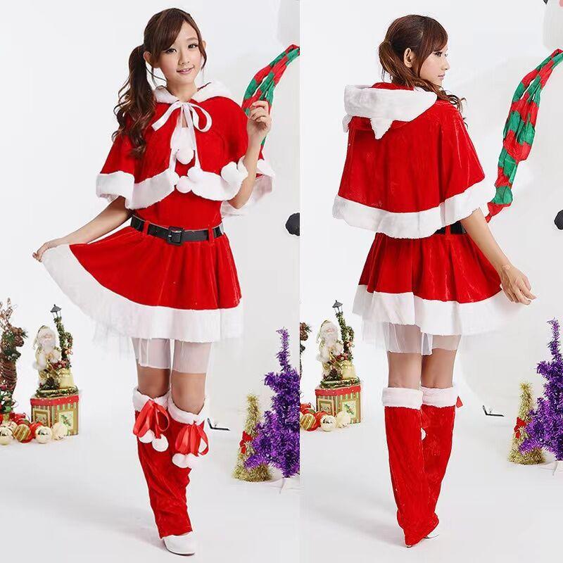 New Christmas Dress Female Adult Sexy Christmas Performance Costume Santa Claus Red Dress Performance Costume