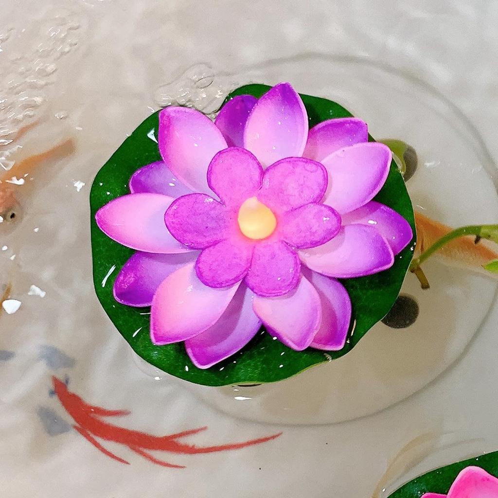 LED Floating Waterproof Lotus Lantern - Simulated Candle River Light for Night Markets, Parks, and Water Decorations