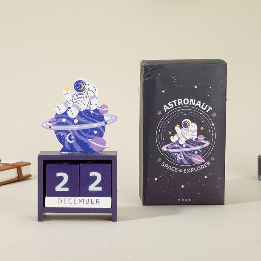 Countdown-Blockkalender der Astronaut-Serie, Zeitplanplaner, ewiger Blockkalender für das Büro