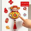 2026 Chinese Style God of Wealth Magnetic Rotating New Year Refrigerator Sticker Decoration