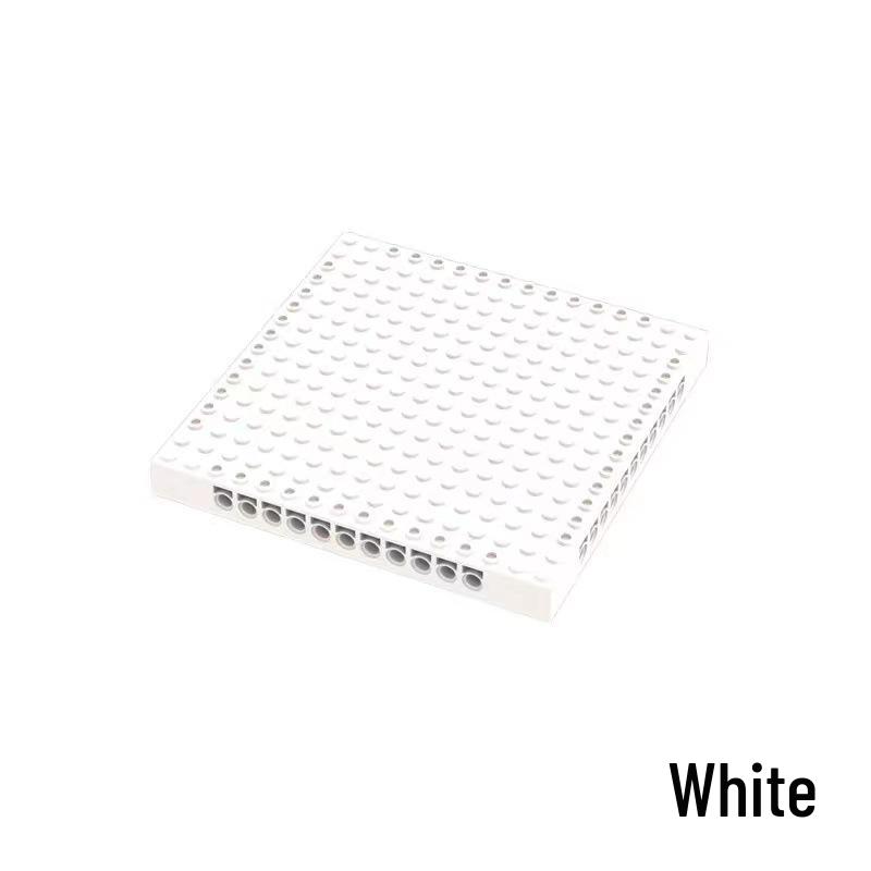 Lego-Compatible 16x16 Brick Plate with Holes - Thick Baseplate for Easy Assembly