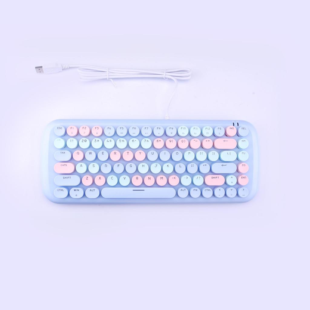 Mofii 84-Key Glowing Mechanical Keyboard: Mixed Color, Wireless Bluetooth & Wired, Perfect for Female Office Workers and Gamers