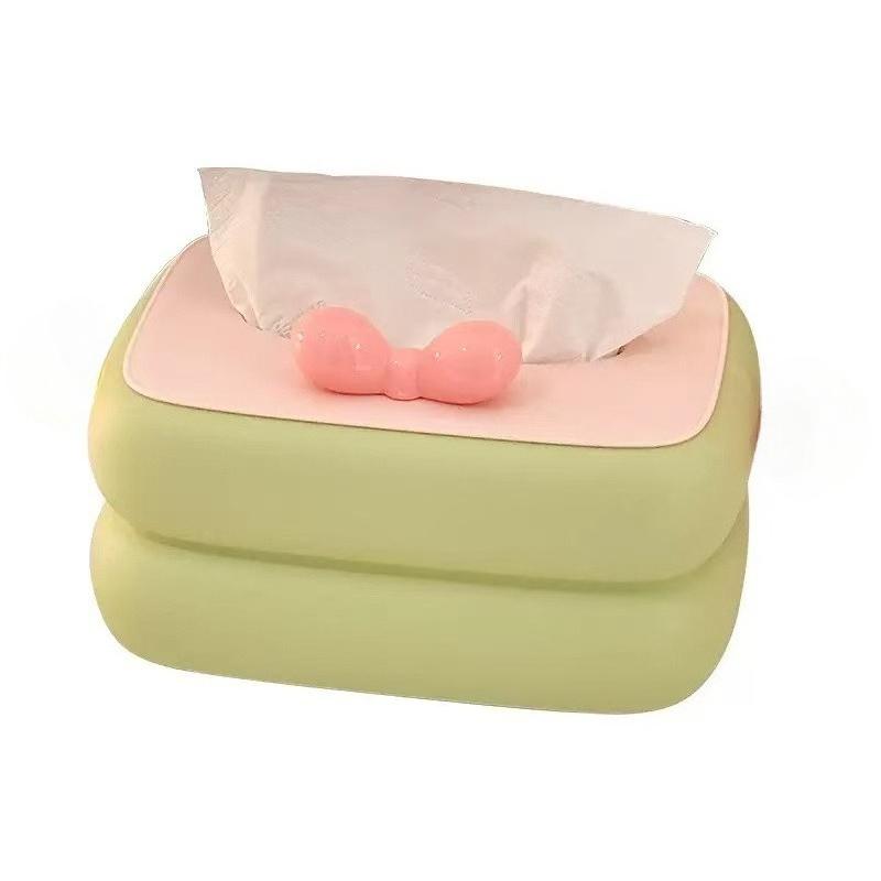 Tissue Box Dopamine Contrasting Color Living Room Coffee Table High-end Feeling Napkins Paper Box Creative Home Bedroom Desktop