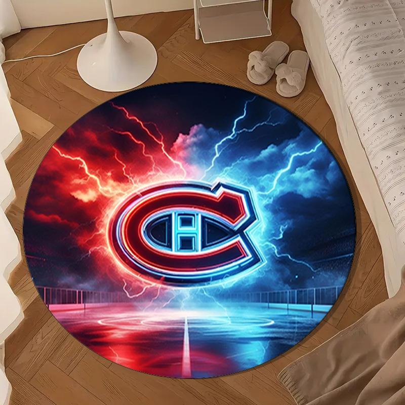 Montreal Ice Storm Round Rug for Livingroom,Bedroom, Palyroom, Chair Rug, Area rug, Circle Carpet, Large Size Decor Fan Christmas gift