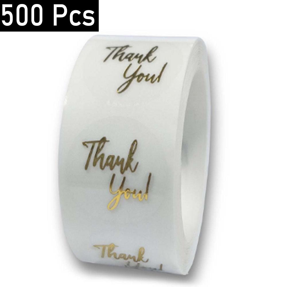 

500 Pcs Gold Foil Thank You Stickers for Small Business Gift Seal Shipping Labels Envelope Decoration белый