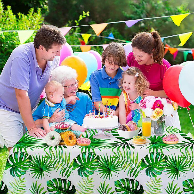 Hawaiian Party Disposable Tablecloth Palm Leaves Table Cover Hawaii Wedding Tropical Jungle Birthday Party Tableware Supplies