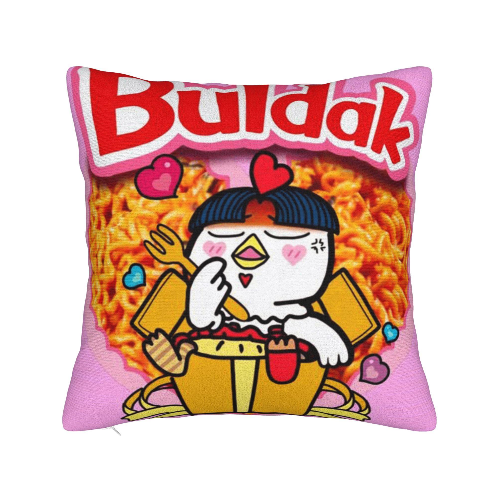 

Spicy Carbonara Buldak Pillow Case Soft Pillow Cover For Couch Sofa Bedroom Funny Pillowcases 12x12Inch