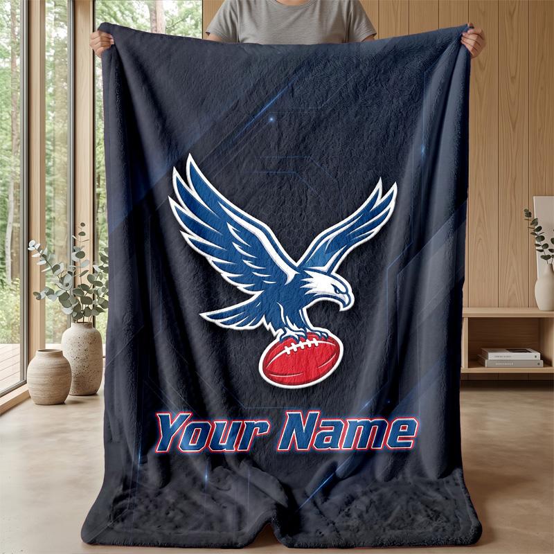 Custom Text Flannel Throw Blanket, Lightweight Cozy Bed Sofa BlanketCrystal Palace