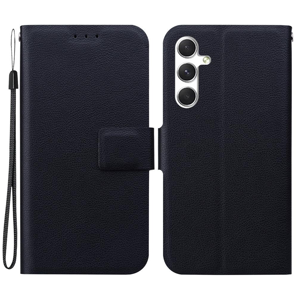 

For Samsung Galaxy S25 Case Ultra-Thin PU Leather+TPU Phone Cover with Card Slot Black