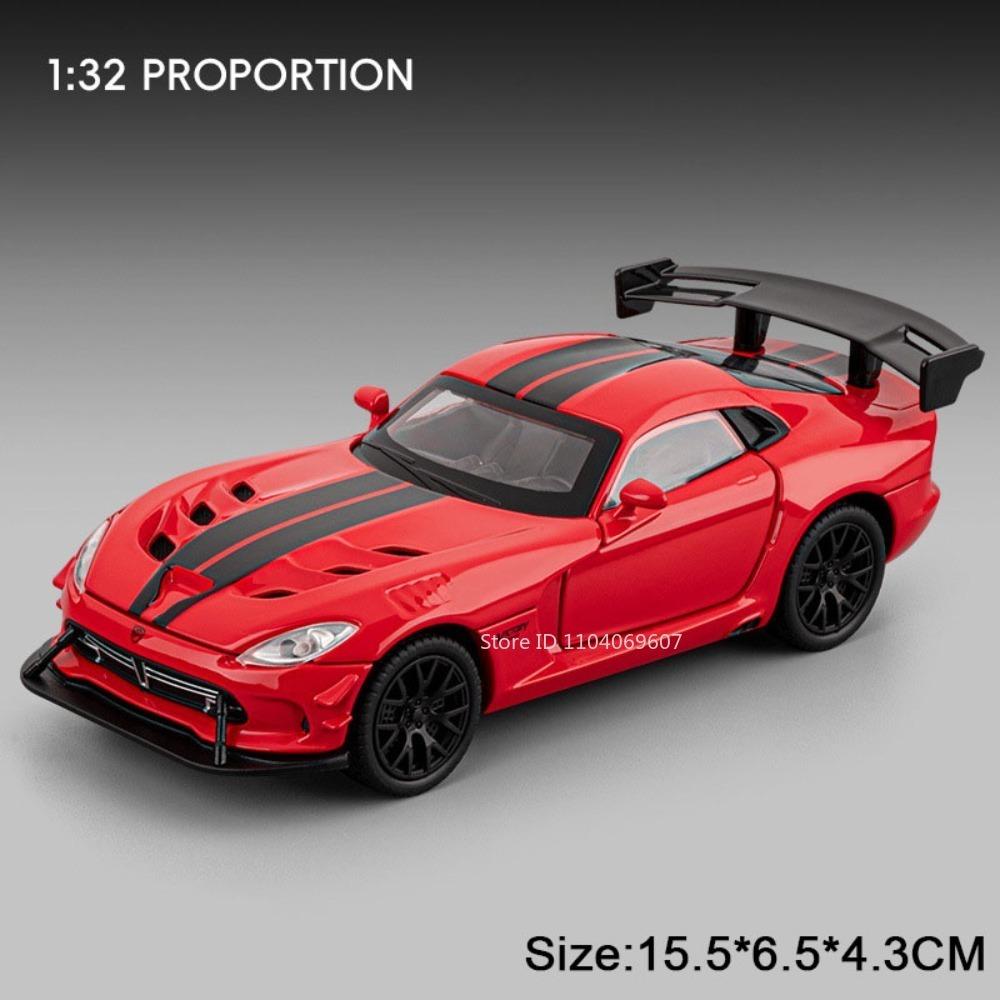 1:32 Hellcat Viper Supercar Toy Models Alloy Diecast Pull Back Doors Opened Sound Light Exquisite Interior Kids Interactive Toys
