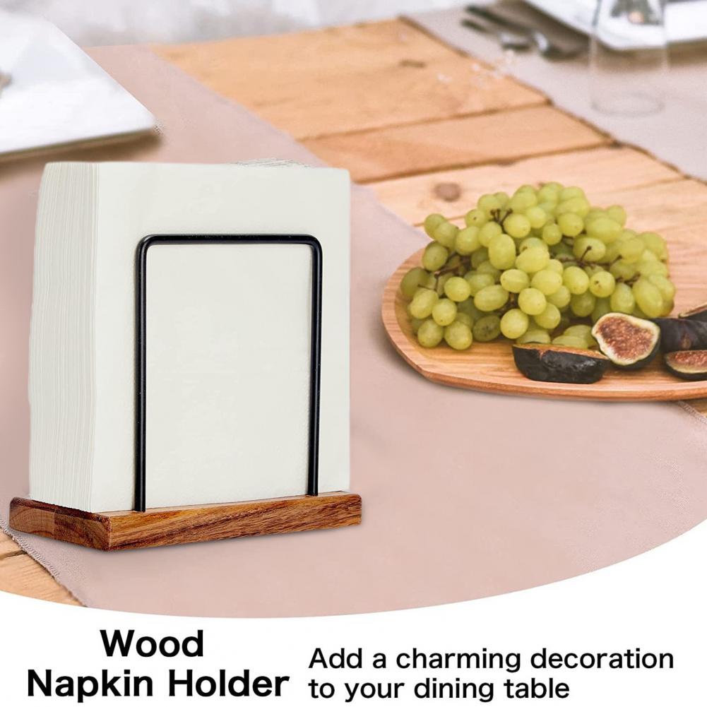 Napkin Holder for Dining Table Capacity Napkin Container Metal Wooden Napkin Holder for Kitchen Table Sturdy Paper for Decors