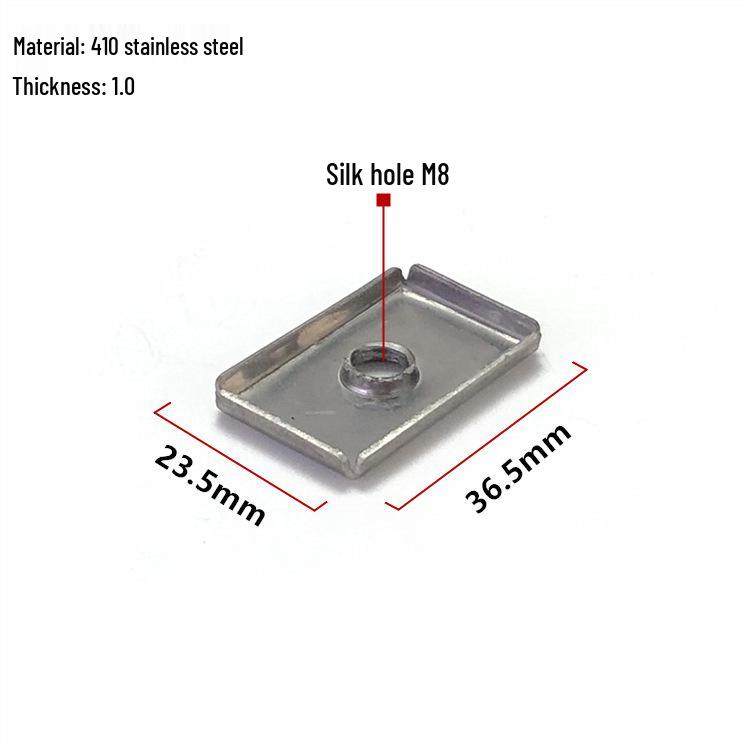 Stainless Steel Square Tube Connector with Threaded Hole for Storage Rack Assembly