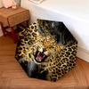 1 PC Automatic Folding Umbrella - Golden Leopard Pattern, Portable & Foldable Design with 8 Ribs, Christmas Birthday Gifts