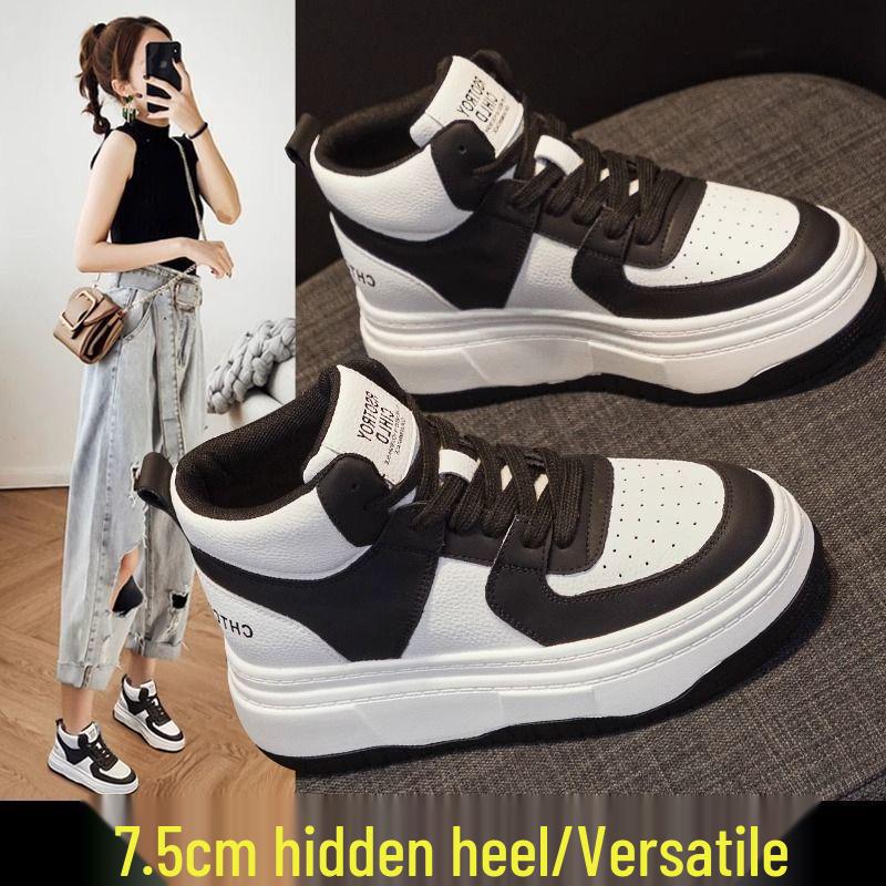 Dámské jarní 2025 platformové boty s vysokým svrškem – Lehké tenisky na silné podrážce zvyšující výšku