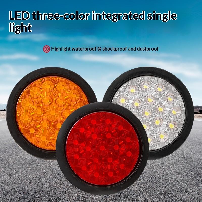 Universelles 3-farbiges rundes LED-Rücklicht, wasserdicht, hohe Helligkeit, Brems-, Blink-, Rückfahrlicht für LKW, Anhänger, Wohnmobil