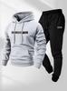 2025 Men's Pullover Hoodie and Jogger Set with Printed Logo