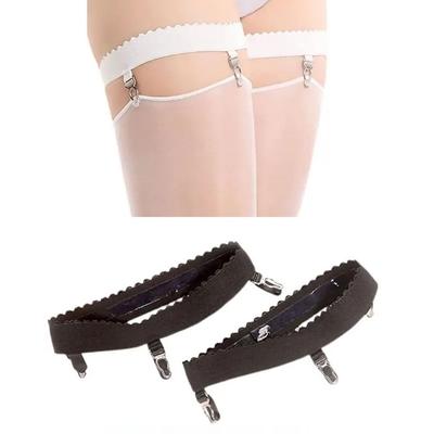 1 pár dámských sexy elastických protiskluzových podvazkových pásků na nohy s kroužkem, vysokých stehenních podvazků se 3 klipy, Cosplay kostým