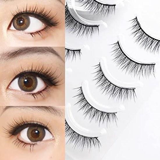 3D false eyelashes popular black natural axis soft core high-quality fibers handmade fluffy long reusable 5 pairs elongated tail H45C