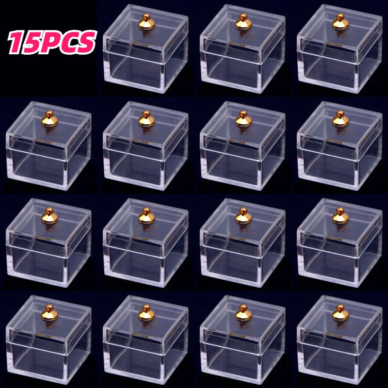 15pcs Mini Display Boxes Transparent Plastic Storage Containers Additions for Miniature Houses Jewelry Boxes Mini Props Decor 2590₽
