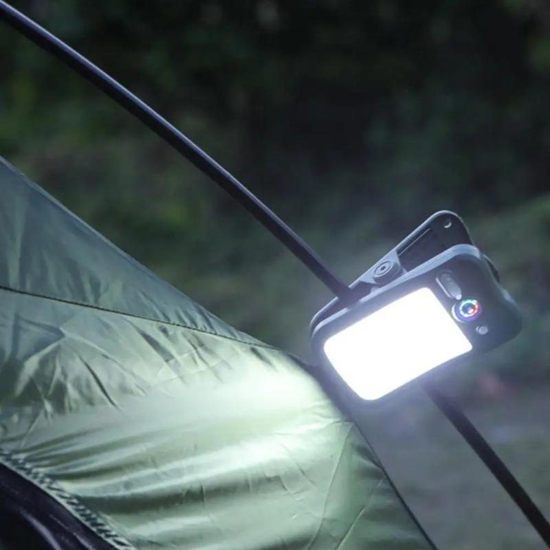 Solar USB Rechargeable Clip-On Camping Light, Waterproof LED Tent Lamp 3 Brightness Modes Portable Outdoor Lantern for Hiking Fishing Emergency