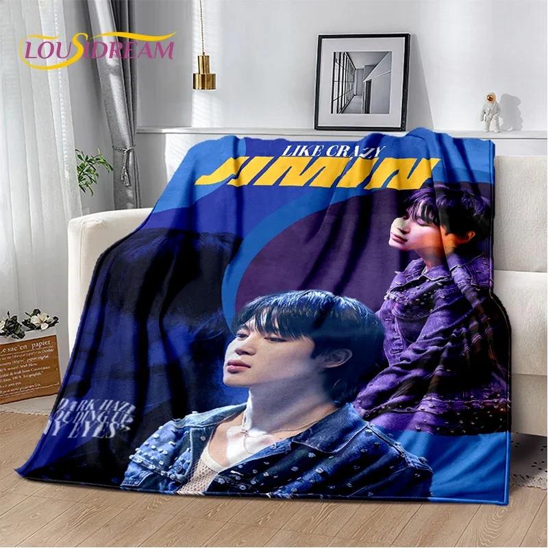 3D Kpop Jeon Jung Kook Jk JIMIN Star Blanket,Soft Throw Blanket for Home Bedroom Bed Sofa Picnic Travel Office Cover Child Gift