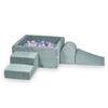 Foam Playground with Pool 90x90x40 Corduroy Light Mint 400 Balls: Transparent, Pearl, Light Pink, Heather