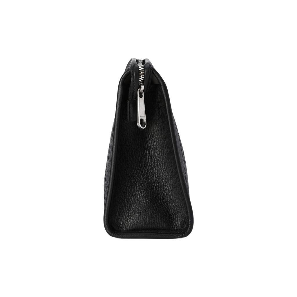 Gucci Jumbo GG Leather Clutch Large Mens Black