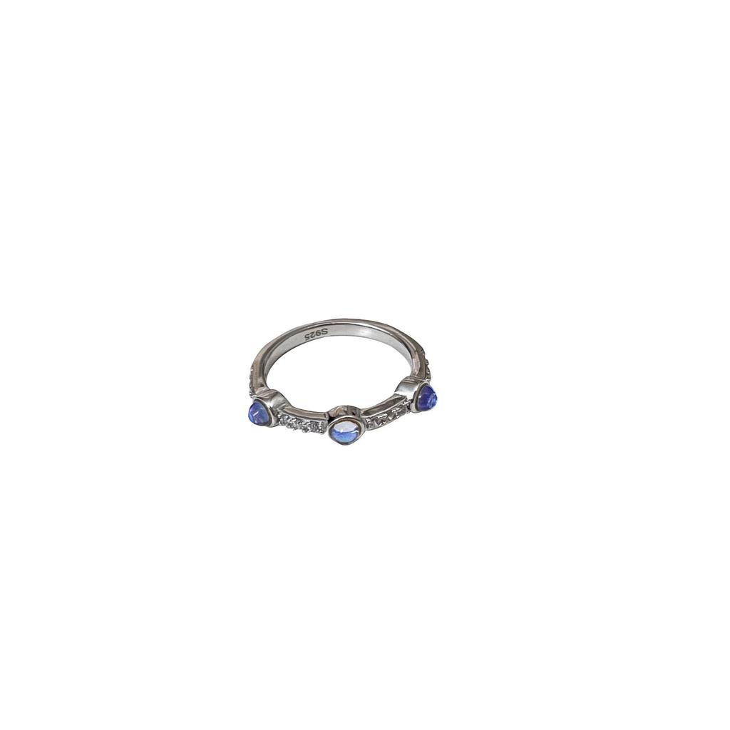 Yinruitai S925 Sterling Silver Ocean Starry Sky Moonstone Diamond Ring