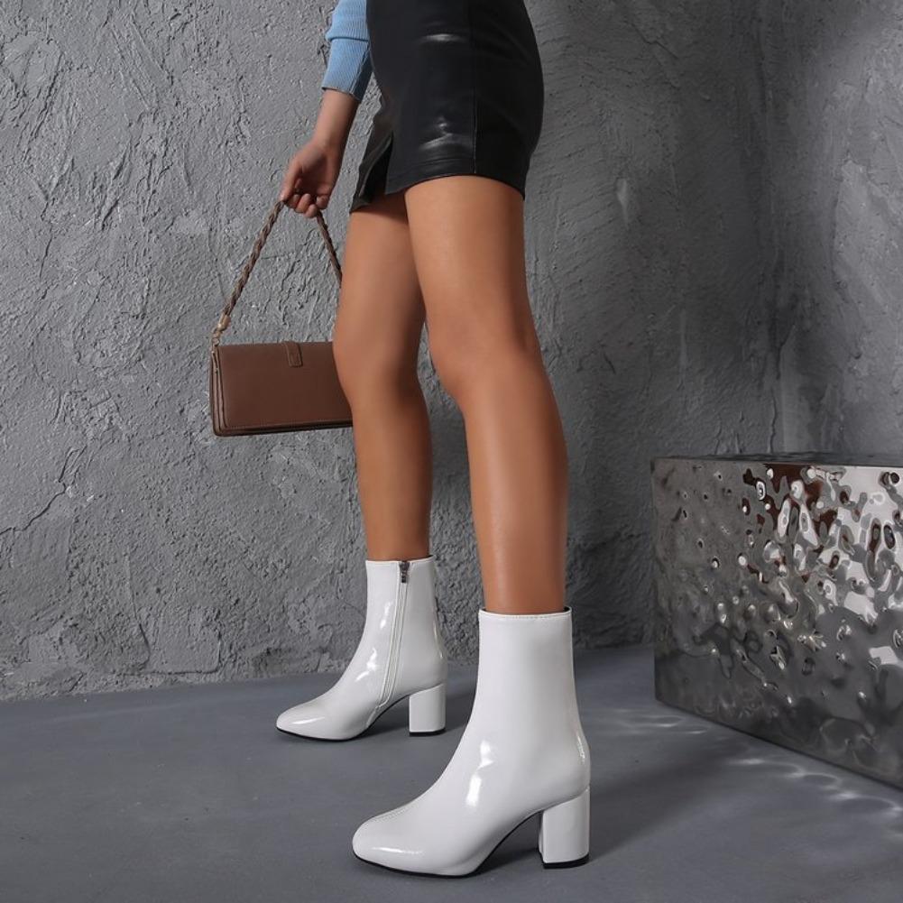 Divatos női cipők Női bokacsizmák 2024 Oldalsó cipzáras Sztreccs Közepes sarok Plusz méret Rövid csizmák Divatos női cipők 35-42