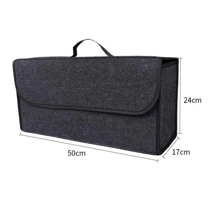 Foldable Premium Dark Gray Felt Storage Box Large Organizer Car Trunk Boot Auto Parts Anti Slip Home Office Durable Tool Box