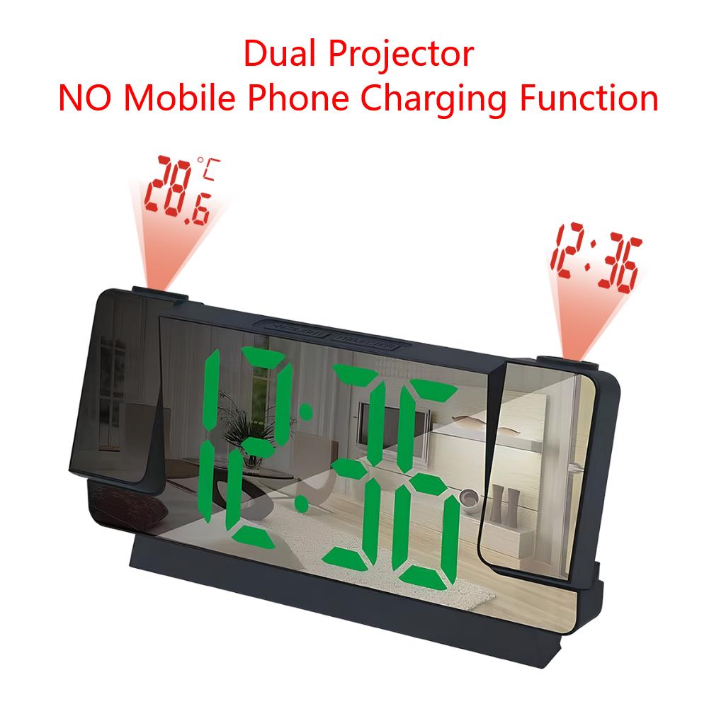 LED Digital Alarm Clock Multifunction Backlight Snooze Clock Large Screen Projector Ceiling Clock for Home Bedroom Living Room