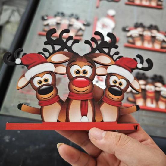 Jul Dörr Hörn Dekoration Rustik Trä Santa Claus Älg Gnome Elf Vänster Höger Dörr