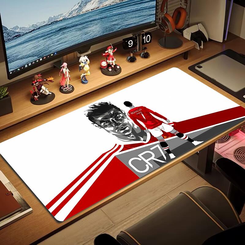 C.Ronaldo Farbe Mauspads Großes Gaming Tischkissen Rutschfest Laptop Tablet Großes Mauspads XXL Matte Mini PC Spielmatte Mit Verriegeltem Rand