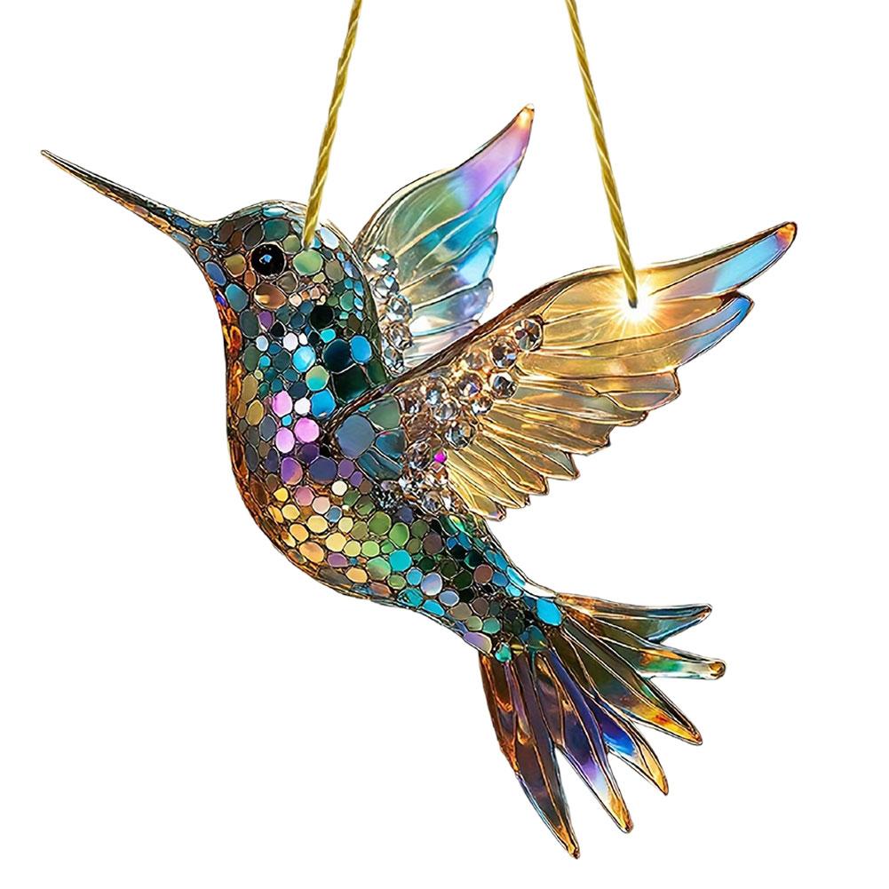 2D Hummingbird Christmas Trees Hanging Ornament Colorful Decoration Window Window Porch Pendant L8H2