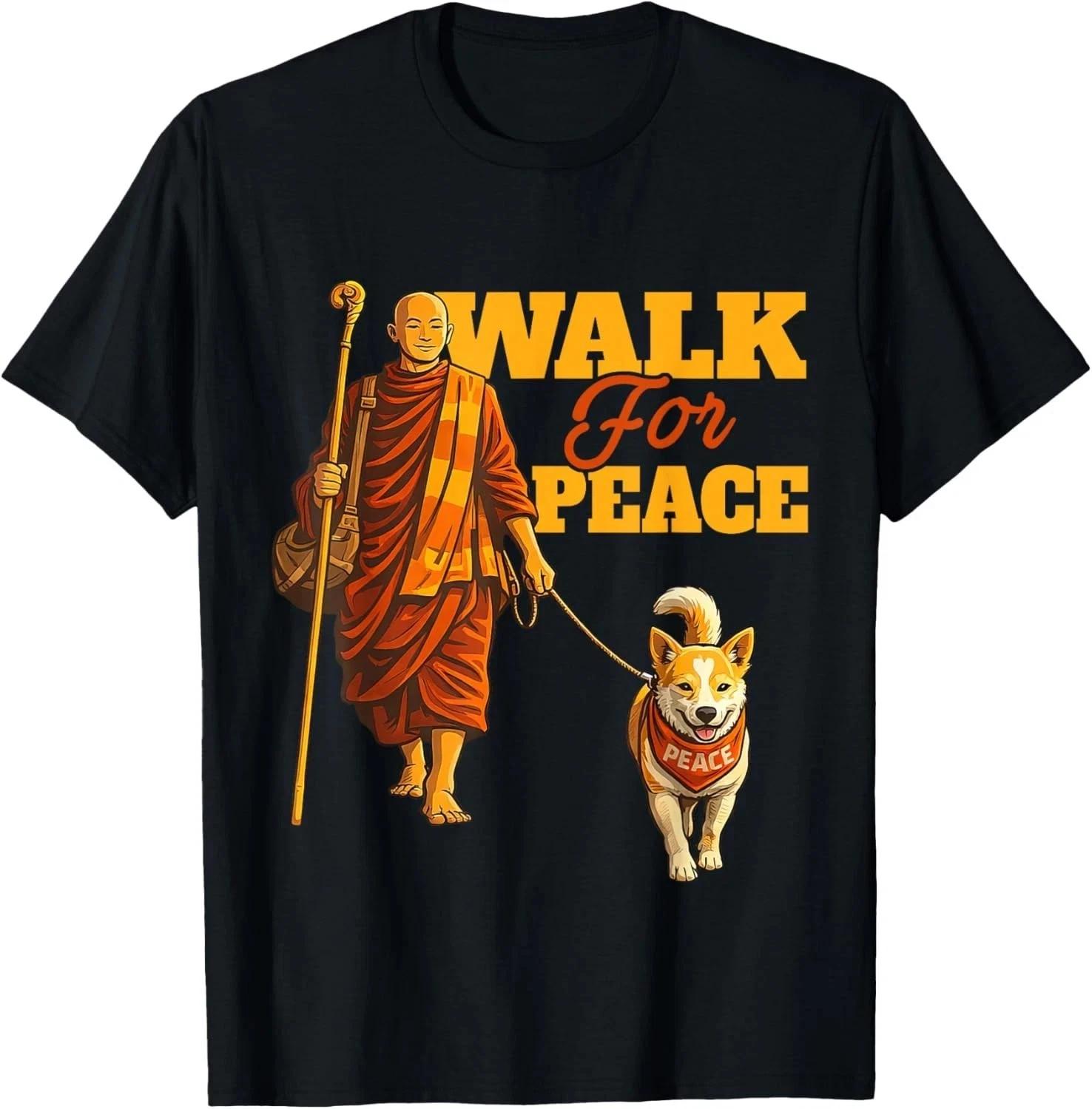 Peace Walking Monks and Aloka Dog Walk for Peace Men Women T-Shirt S