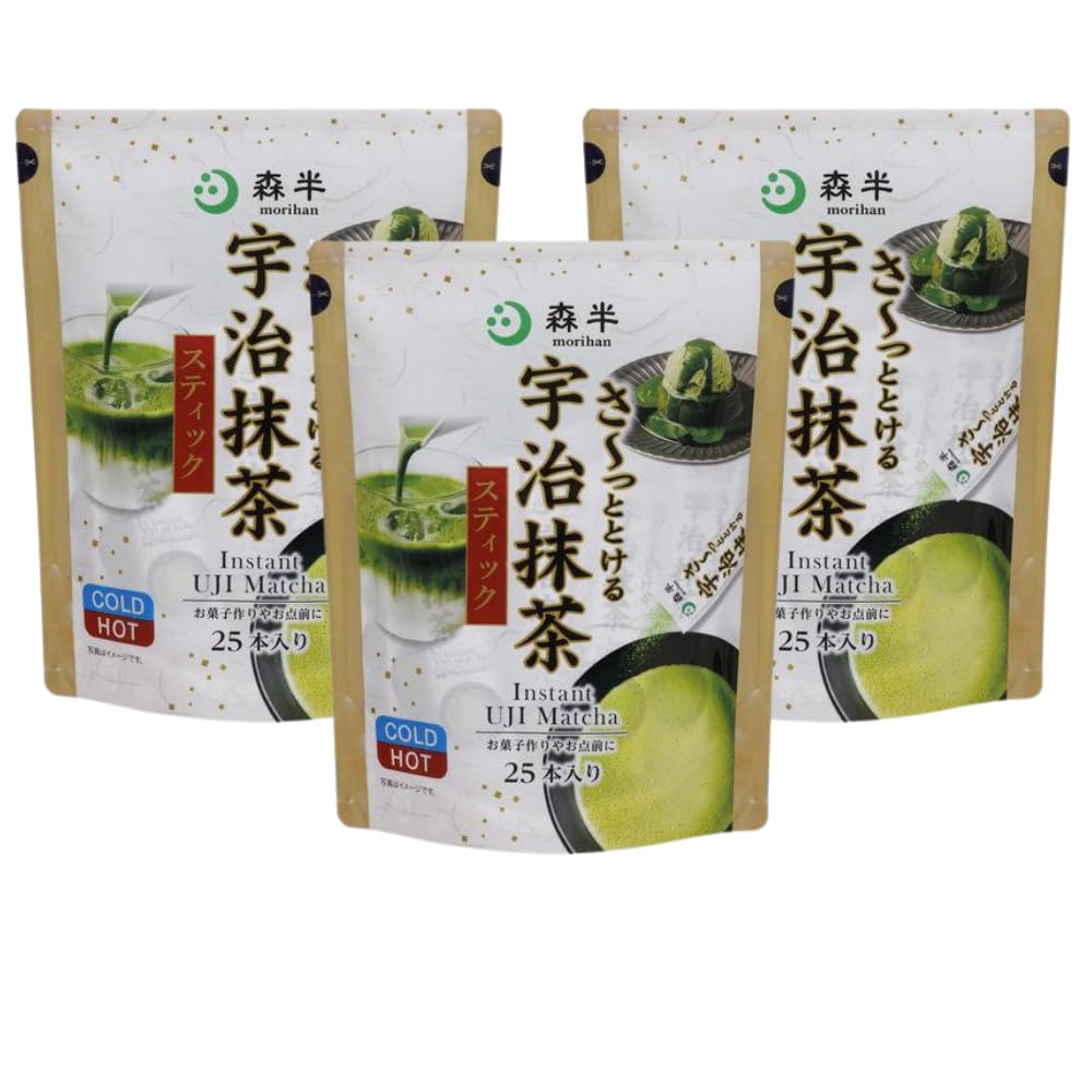 of Morihan Quick Melting Uji Matcha Matcha 25 Sticks with Original Sticker [Set 3] Sticks, Anywhere,