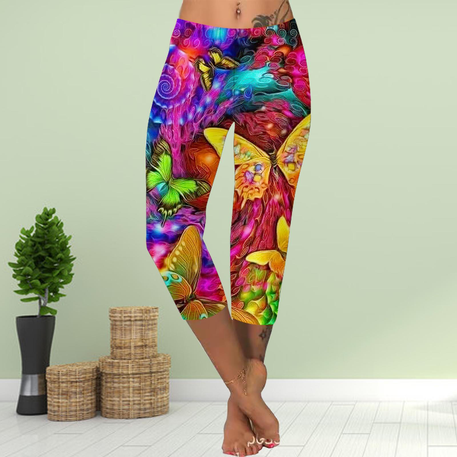 

Брюки летние короткие леггинсы укороченные узкие брюки леггинсы больших размеров женские облегающие брюки с принтом бабочки и красной розы 3D 8XL разноцветный