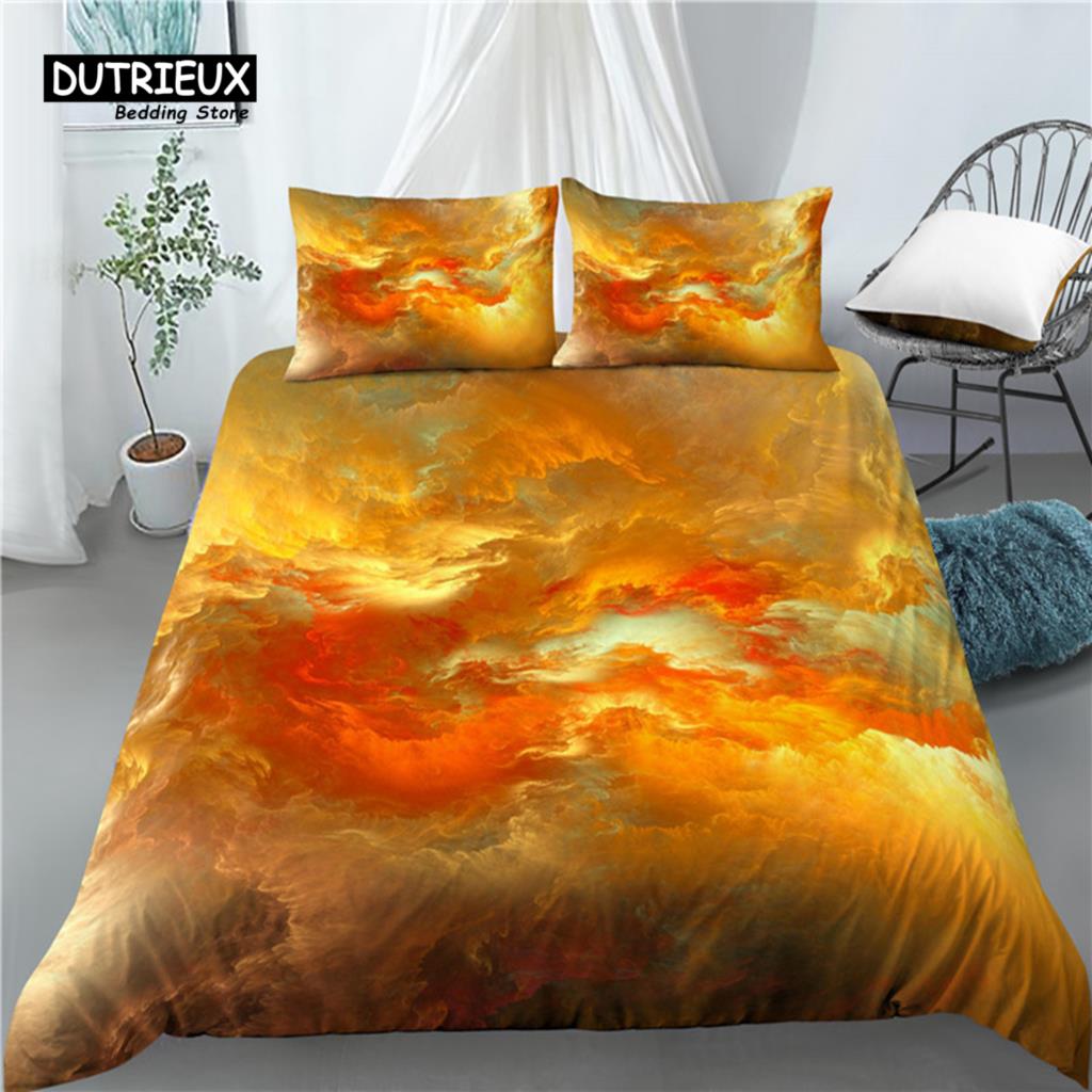 Home Living Luxus 3D Marmor Druck 2/3-teilig Bequemer Bettbezug Kissenbezug Bettwäschesets EU/US/AU Größe