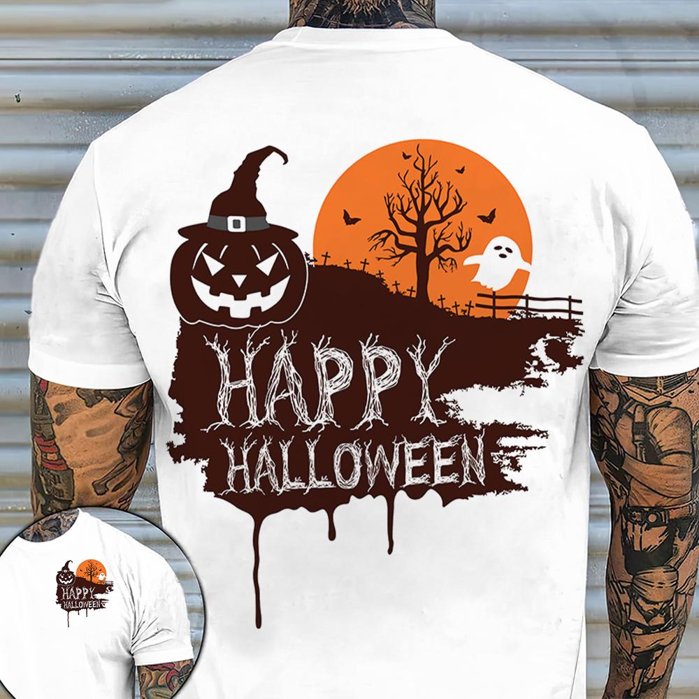 2023 Horror Halloween Pumpkin Graphic Men T-shirts Hip Hop Street Summer Apparel Loose Short Sleeve Tops Oversized T Shirts 5XL