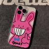 Big teeth Pink Rabbit Phone Case For iPhone 17 Pro Max 16 Pro 15 Plus 14 13 mini 12 11 16E Plus 17Air Fashion Soft Case