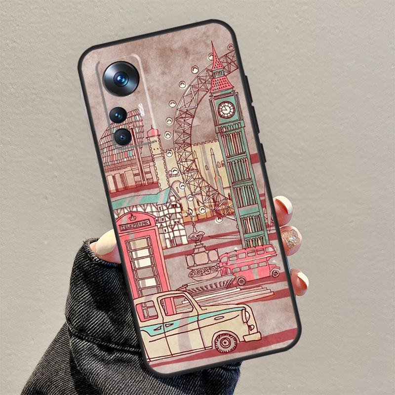 London British Union Jack Case For Xiaomi 13 Pro 11T 12T 12 Lite 12X POCO F5 Pro X3 X5 M6 Pro X4 F4 GT F3 M5s Funda
