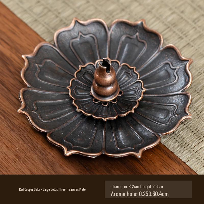 Antique Double-Layer Lotus Incense Holder for Tea Ceremony and Buddha Incense, Multi-Porous Sandalwood Line Burner.
