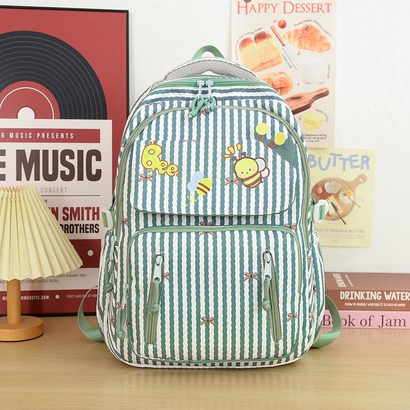 School bag new high value fresh sweet cute bee backpack junior high school students lightweight travel backpack