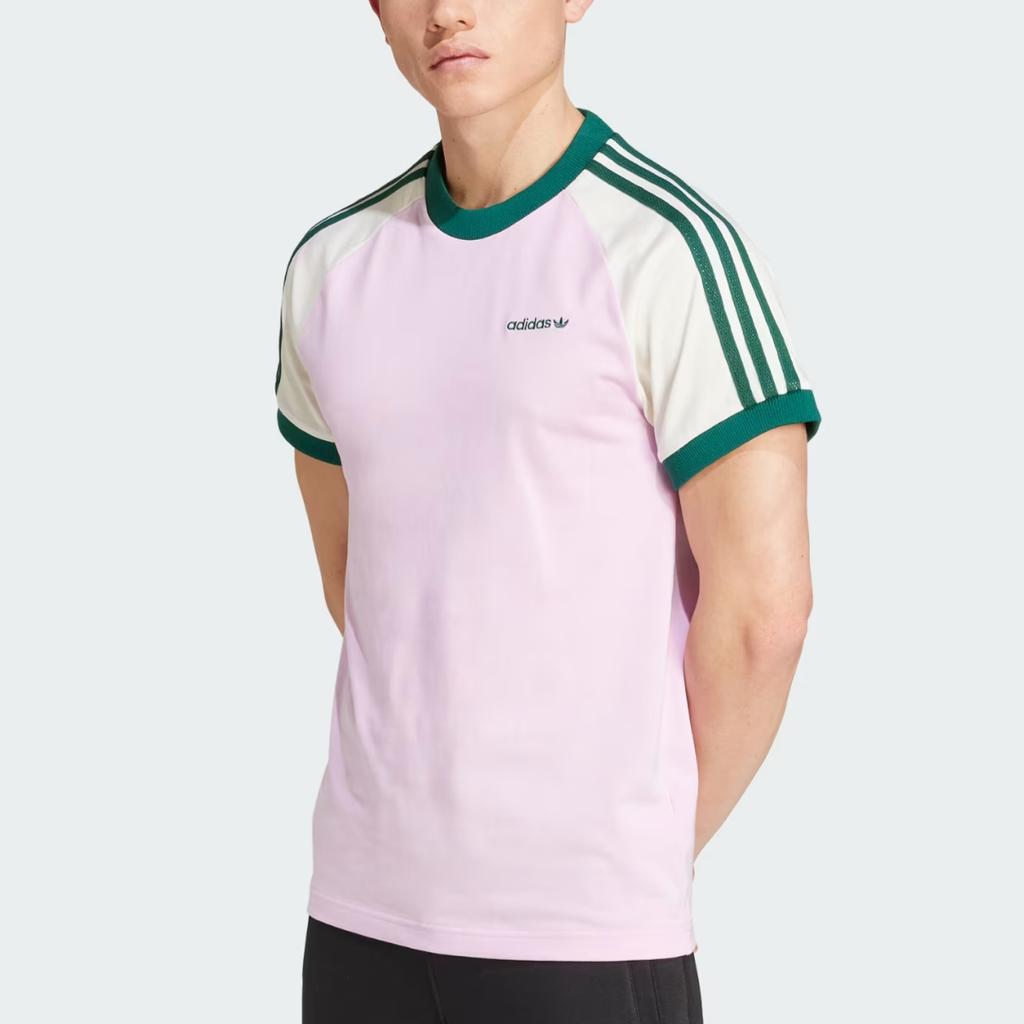 Adidas Logo Outdoor Casual Sports Crew Neck Pullover Short Sleeve T-Shirt Men Tops Light-Purple JC6513