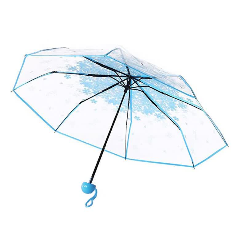 Transparent Cherry Blossom Folding Umbrella