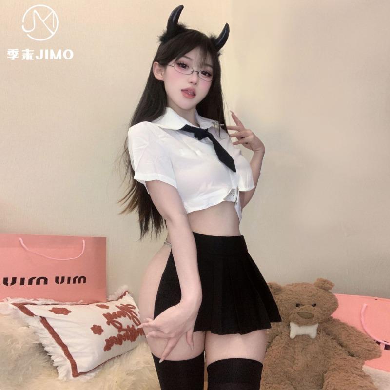 Sex Underwear JK Uniform Kusa Spice Girls College Wind Dew Waist Empty Chain Student Uniform Set Temptation